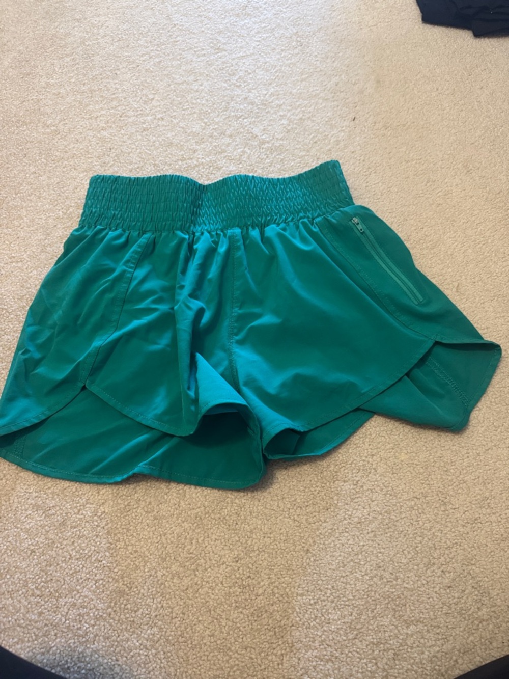 Amazon Teal Athletic Shorts with Smocked Waist